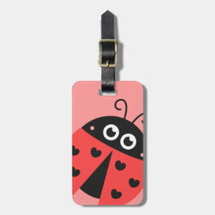 Cute Ladybug Girls Personalized Bagagelabel