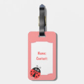 Cute Ladybug Girls Personalized Bagagelabel (Achterkant verticaal)