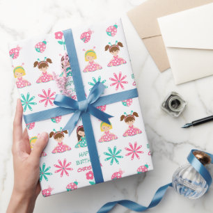 Cute Ladybug Girls Persoonlijke verjaardag Cadeaupapier