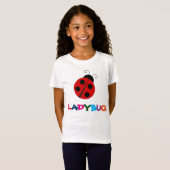 Cute Ladybug Girls White T-Shirt (Voorkant volledig)