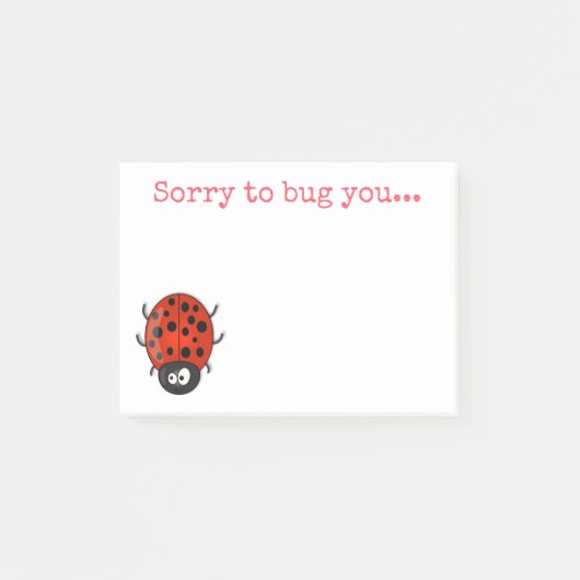 Cute ladybug kever insect cartoon illustratie post-it® notes (Voorkant)