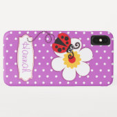 Cute ladybug ladybird meisjes noemen paars Case-Mate iPhone case (Achterkant (horizontaal))