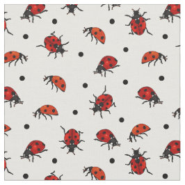 Cute Ladybug Ladybird Polka Dots Pattern Stof
