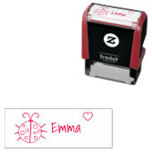 Cute Ladybug Luck Custom Personalized Kinder Name Zelfinktende Stempel (In situ)