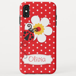 Cute ladybug meisjes naam rood iPhone XS max hoesje