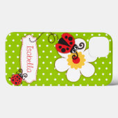 Cute ladybug meisjes noemen groene rode ipad case (Achterkant (horizontaal))