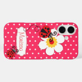 Cute ladybug meisjes noemen roze iphonecase Case-Mate iPhone case (Achterkant (horizontaal))