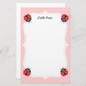Cute Ladybug met hart voor meisjes Briefpapier (Voorkant / Achterkant)