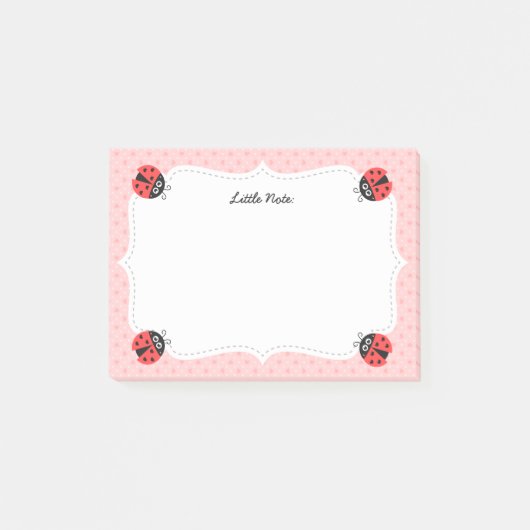Cute Ladybug met hart voor meisjes Post-it® Notes (Voorkant)