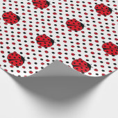 Cute ladybug-patroon cadeaupapier (Hoek)