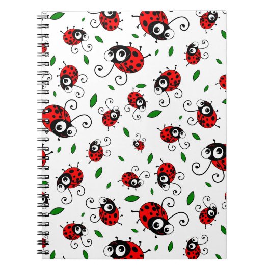 Cute ladybug-patroon notitieboek (Voorkant)