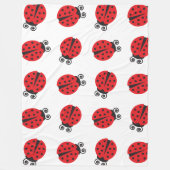 Cute Ladybug Pattern Fleece Deken (Voorkant)