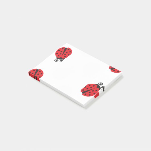 Cute Ladybug Pattern Post-it® Notes (Schuin)