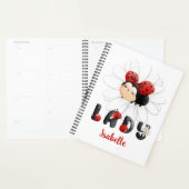 Cute Ladybug personnalisable Girl Planner (Devant avec enveloppe)