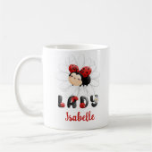 Cute Ladybug Personnalisée Nom de fille Mug (Gauche)