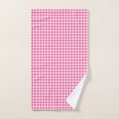 Cute Ladybug Pink and White Picnic Checks En vichy (Serviette à main)