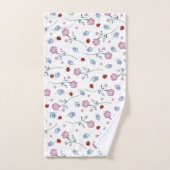 Cute Ladybug Polka dot Daisy Flower Russe Motif (Serviette à main)