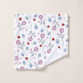 Cute Ladybug Polka dot Daisy Flower Russe Motif (Gant de toilette)