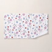 Cute Ladybug Polka dot Daisy Flower Russe Motif (Serviette à main)