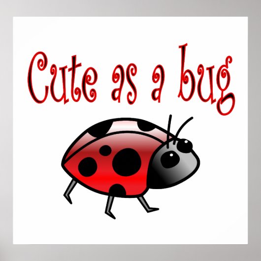 Cute Ladybug Poster (Voorkant)