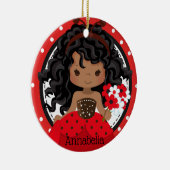 Cute Ladybug Princess Personalized Ceramic Ormenes Keramisch Ornament (Rechts)