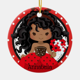 Cute Ladybug Princess Personalized Ceramic Ormenes Keramisch Ornament