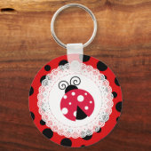 Cute Ladybug Red en Black Sleutelhanger (Voorkant)
