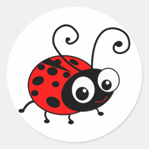Cute Ladybug Ronde Sticker