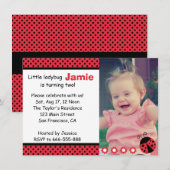 Cute Ladybug, Second Birthday Party, polka dots Kaart (Voorkant / Achterkant)