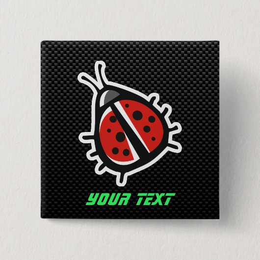 Cute Ladybug Slank Vierkante Button 5,1 Cm (Voorkant)