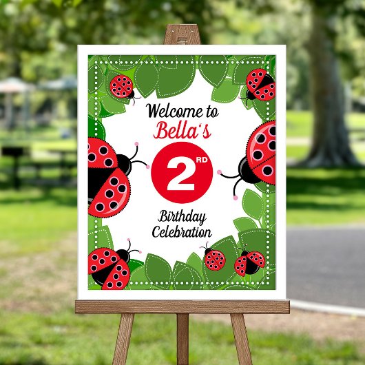 Cute Ladybug-themapartement Welkomstwoord poster