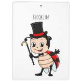 Cute ladybug with top hat and tie cartoon  klembord (Achterkant)
