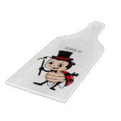 Cute ladybug with top hat and tie cartoon snijplank (Hoek)
