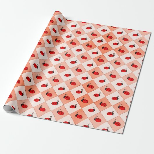 Cute Ladybugs Cadeaupapier (Uitgerold)