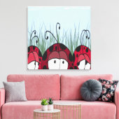 Cute Ladybugs Canvas Afdruk (Insitu (Woonkamer))