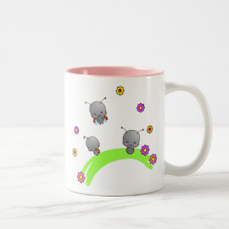 Cute Ladybugs- en Flowers-Mok Tweekleurige Koffiemok