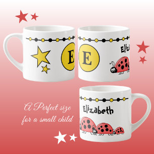 Cute ladybugs geel zwart met sterren espresso kop