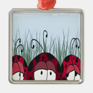 Cute Ladybugs Metalen Ornament