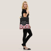 Cute Ladybugs Polka Dot Monogram Draagtas (Op model)