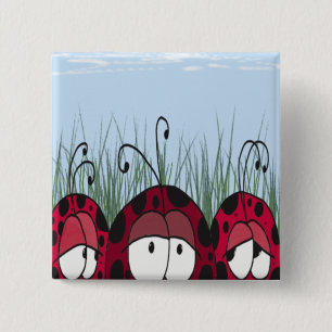 Cute Ladybugs Vierkante Button 5,1 Cm