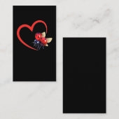 Cute Ladykever Heart Ladybug Visitekaartje (Voorkant / Achterkant)