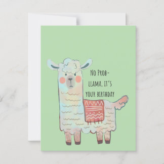Cute lama, alpaca dier tekening briefkaart
