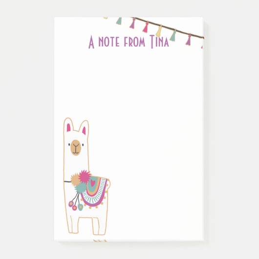 Cute lama- en tasselontwerp post-it® notes (Voorkant)