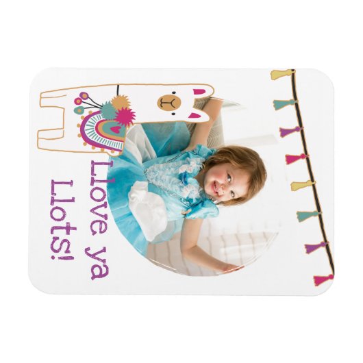Cute lama en tassels fotoontwerp magneet (Horizontaal)
