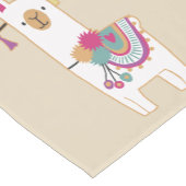 Cute lama en tassels met aangepaste achtergrond korte tafelloper (Hoek)