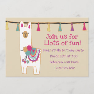 Cute lama- en tassels-ontwerp kaart