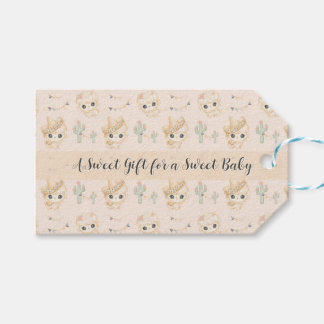 Cute Lama Fiesta Patroon Baby Shower Cadeaubijslag Cadeaulabel