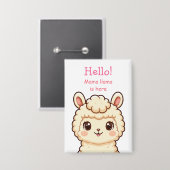 Cute lama illustratie ontwerp button (Voorkant / Achterkant)
