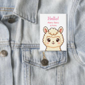 Cute lama illustratie ontwerp button (Insitu)