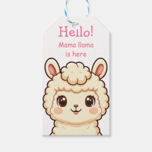 Cute lama illustratie ontwerp cadeaulabel